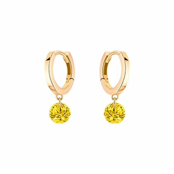 La Brune & La Blonde Confetti creole earrings, yellow gold and 0.30ct yellow sapphires