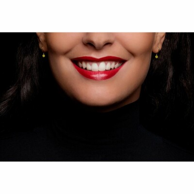 La Brune & La Blonde CONFETTI hoepeloorbellen, geelgoud en 0,30 ct gele saffieren