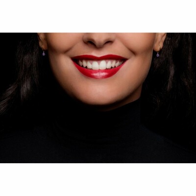 La Brune & La Blonde CONFETTI hoepeloorbellen, roségoud en 0,25 ct amethisten