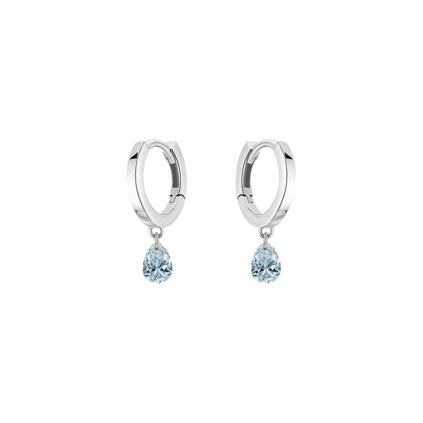 La Brune & La Blonde 360° creole earrings, white gold and 0.40ct pear diamonds