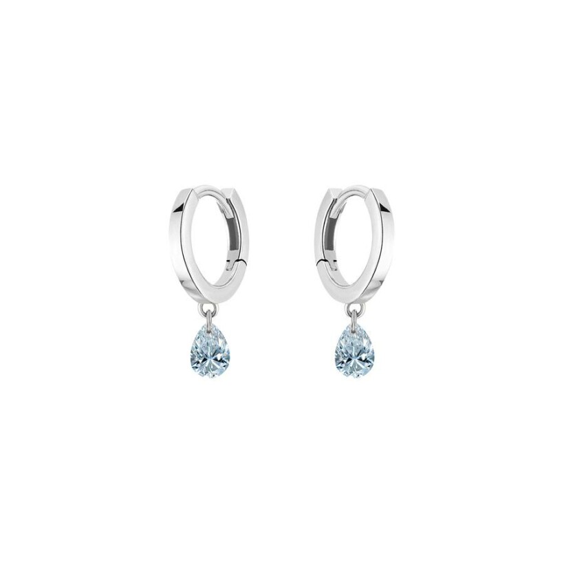 La Brune & La Blonde 360° creole earrings, white gold and 0.40ct pear diamonds