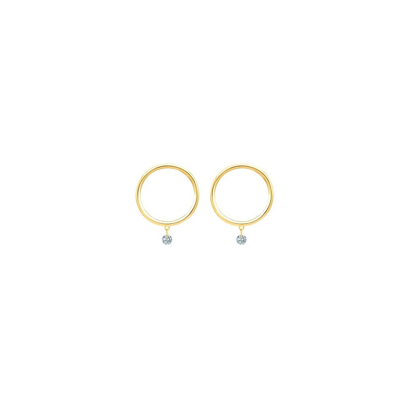 Boucles d'oreilles La Brune & La Blonde EXCENTRIQUE en or jaune et diamants 0.14ct