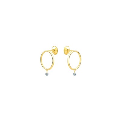 Boucles d'oreilles La Brune & La Blonde EXCENTRIQUE en or jaune et diamants 0.14ct