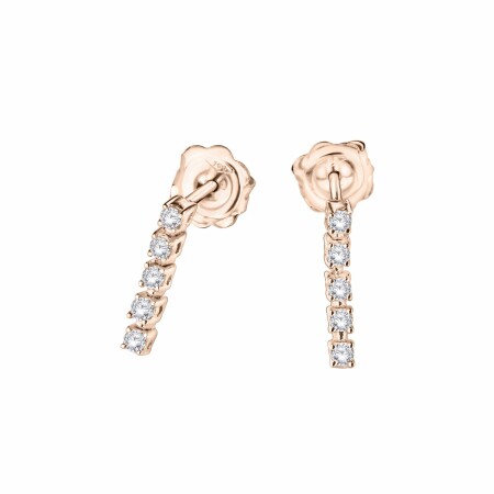 Boucles d'oreilles Mauboussin Trois grains d'amour en or rose et diamants