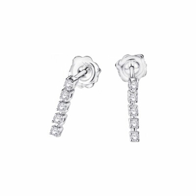 Boucles d'oreilles Mauboussin Trois grains d'amour en or blanc et diamants