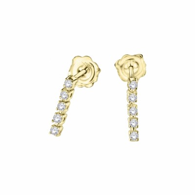 Boucles d'oreilles Mauboussin Trois grains d'amour en or jaune et diamants