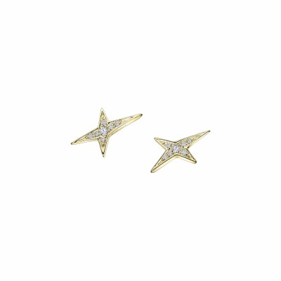 Boucles d'oreilles Mauboussin French Valentine en or jaune et diamants 0.072ct