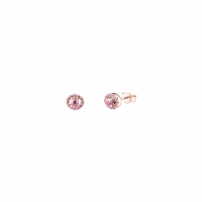 Boucles d'oreilles Mauboussin Vie, Volupté & Passion en or rose et saphirs roses