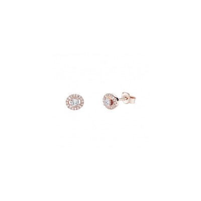 Boucles d'oreilles Mauboussin Vie, Liberté & Amour en or rose et diamants