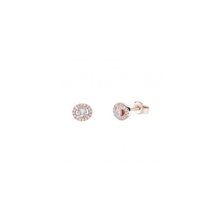 Boucles d'oreilles Mauboussin Vie, Liberté & Amour en or rose et diamants