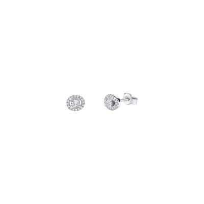 Boucles d'oreilles Mauboussin Vie, Liberté & Amour en or blanc et diamants