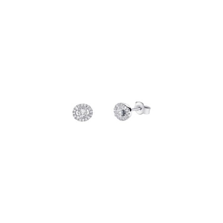 Boucles d'oreilles Mauboussin Vie, Liberté & Amour en or blanc et diamants