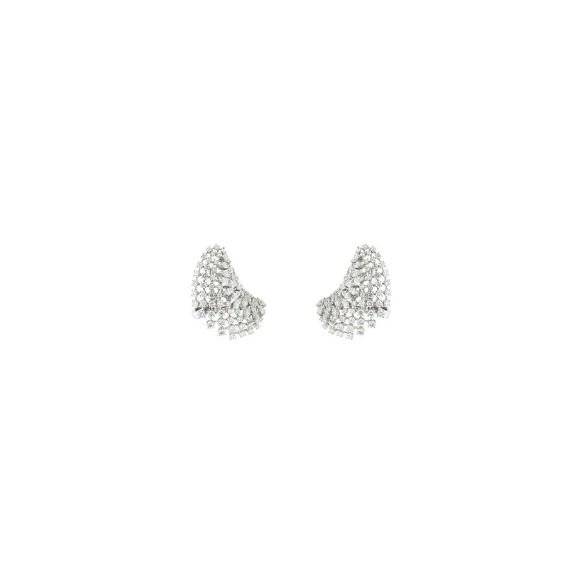 Boucles d'oreilles Yeprem Y-Couture en or blanc et diamants