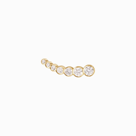 Boucles d'oreilles Sophie Bille Brahe Petit Croissant de lune en or jaune et diamant