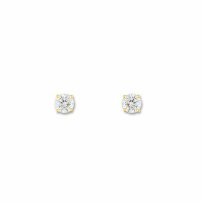 Boucles d'oreilles en or jaune et diamants