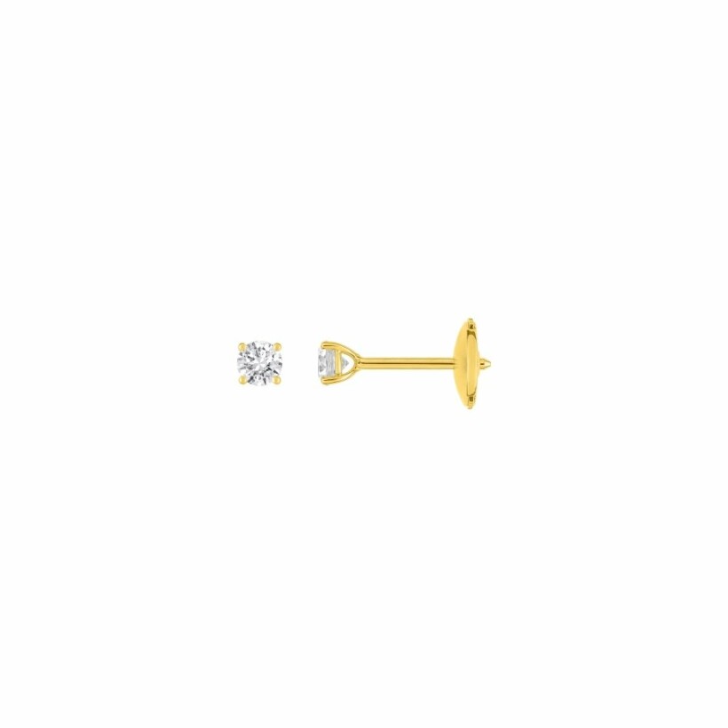 Boucles d'oreilles en or jaune et diamants