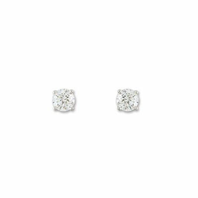 Boucles d'oreilles en or blanc et diamants