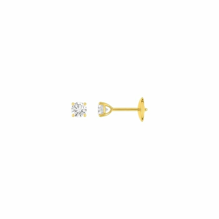 Boucles d'oreilles en or jaune et diamants