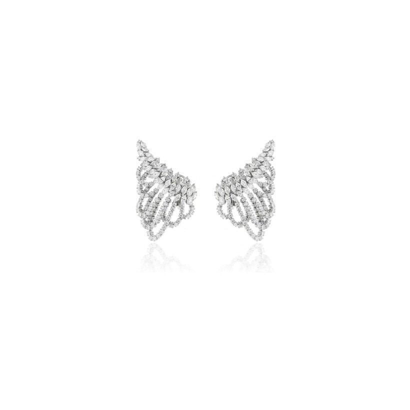 Boucles d'oreilles Yeprem Y-Couture en or blanc et diamants