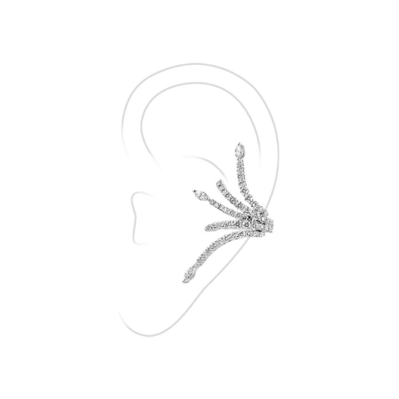 Mono boucle d'oreille Yeprem Whisper en or blanc et diamants