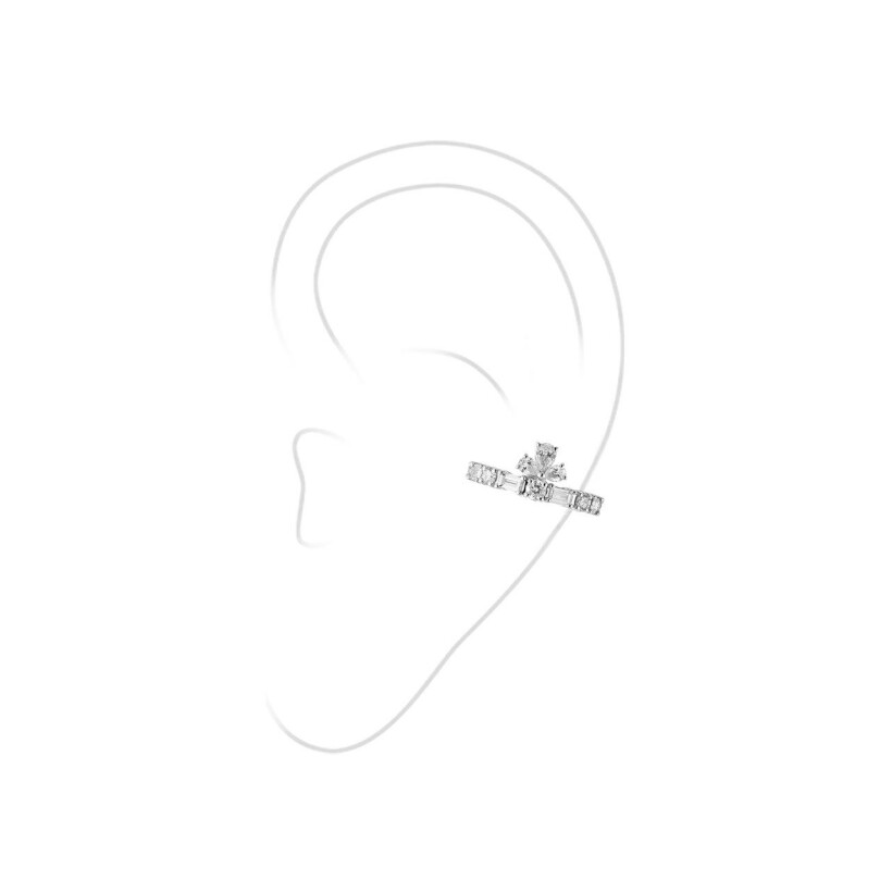 Mono boucle d'oreille Yeprem Whisper en or blanc et diamants