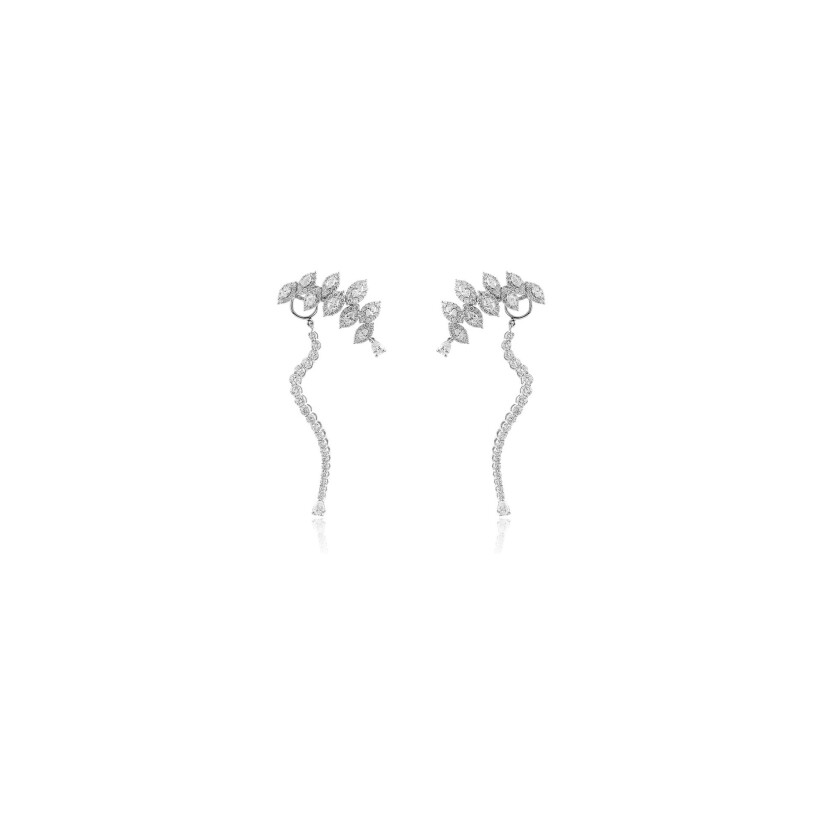 Boucles d'oreilles Yeprem Y-Not en or blanc et diamants