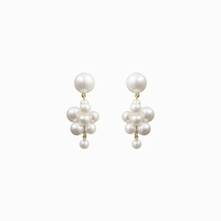 Boucles d'oreilles Sophie Bille Brahe Botticelli en or jaune et perle