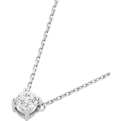 Collier solitaire en or blanc et diamant 0.20ct