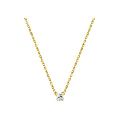 Collier solitaire en or jaune et diamant 0.20ct