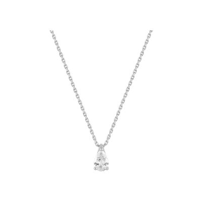 Collier solitaire en or blanc et diamant 0.35ct