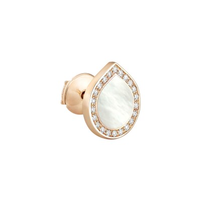 Mono boucle d'oreille Repossi Antifer en or rose, diamants et nacre