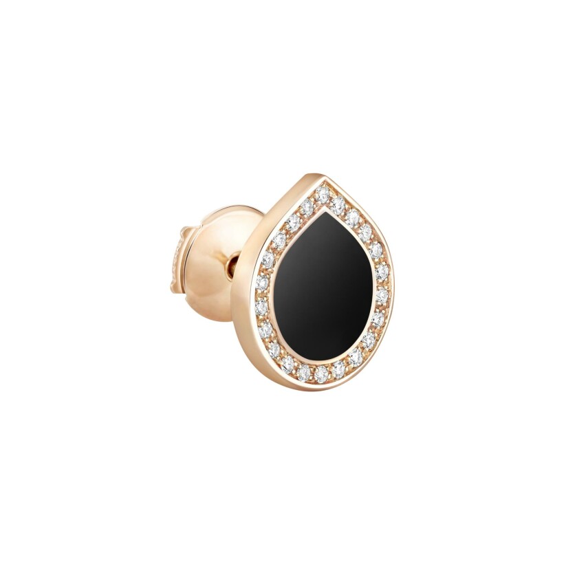 Repossi Antifer single earring, pink gold, diamonds and onyx