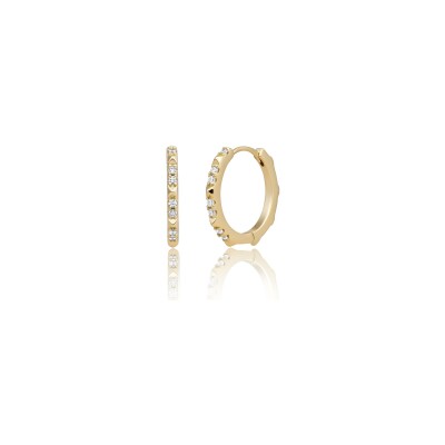 Boucles d'oreilles Sparkling MINI EDGE en argent plaqué or jaune et zircon
