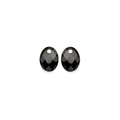 Accessoires pour boucles d'oreilles Sparkling MEDIUM OVAL en onyx