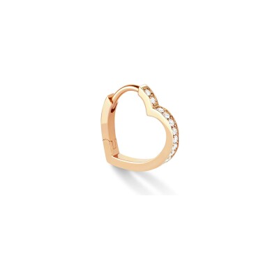 Repossi Antifer Heart pink gold small hoop earring set with diamonds