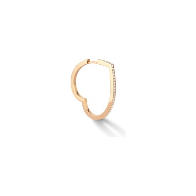 Repossi Antifer Heart pink gold large hoop earring set with diamonds