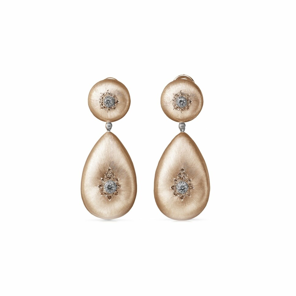 Buccellati Macri Classica earrings, rose gold, white gold and diamonds