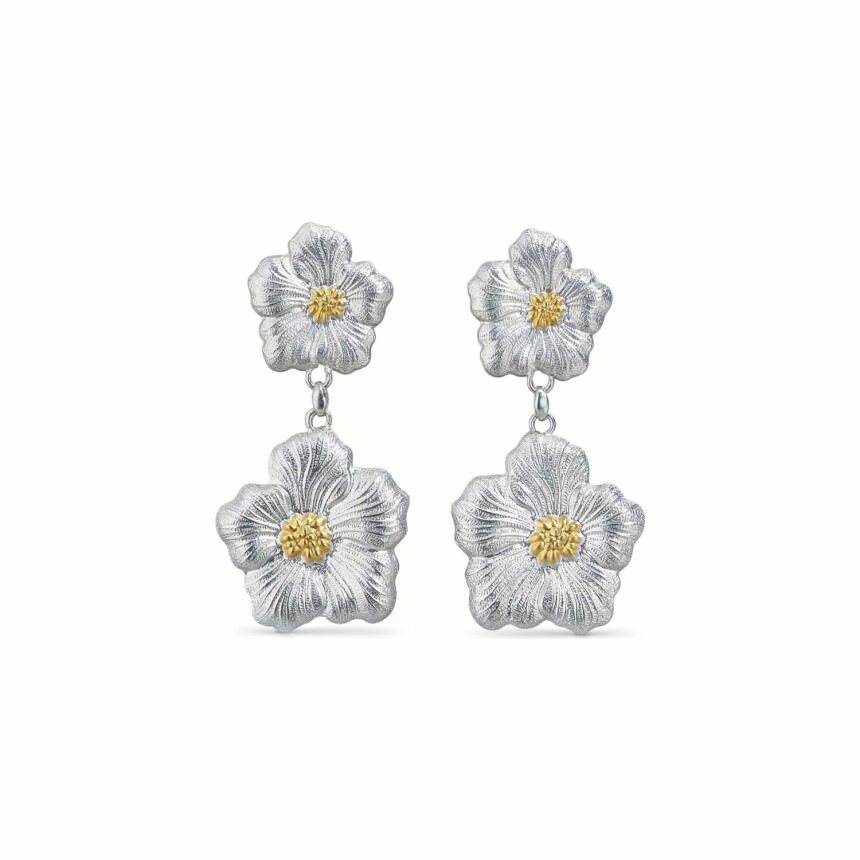 Buccellati Blossoms Gardenia drop earrings, gold-plated silver
