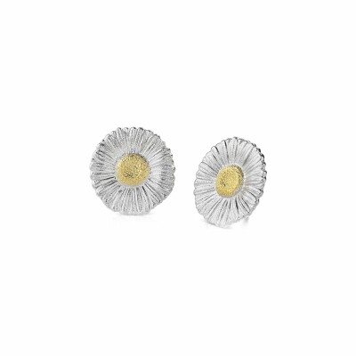 Grands boutons d'oreilles Buccellati Blossoms en argent et vermeil