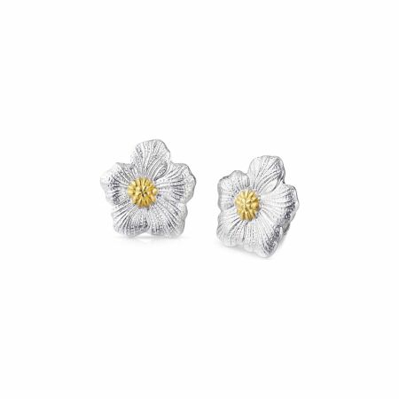 Buccellati Blossoms small stud earrings, silver and vermeil