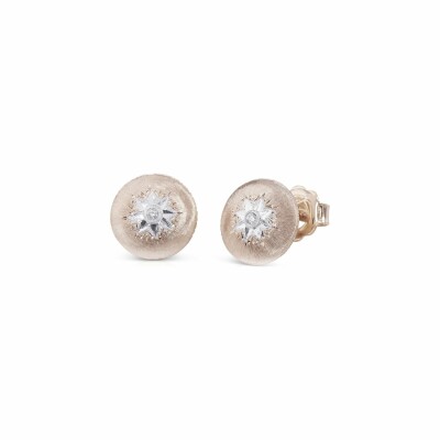 Puces d'oreilles Buccellati Macri Classica en or rose, or blanc et diamants