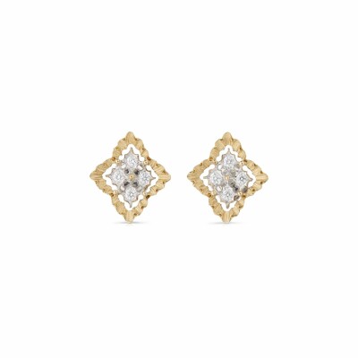  Buccellati Rombi ear buds in yellow gold, white gold and diamonds