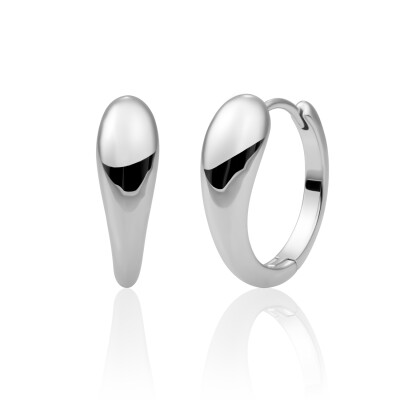 Boucles d'oreilles Sparkling BOLD FUSE HUGGIES en argent rhodié