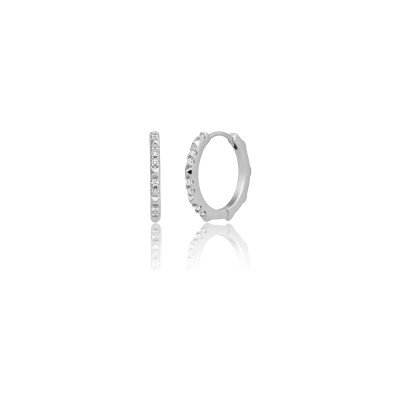 Boucles d'oreilles Sparkling MINI EDGE en argent rhodié et zircon