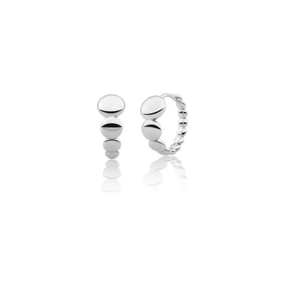 Boucles d'oreilles Sparkling BUBBLE HUGGIES en argent rhodié