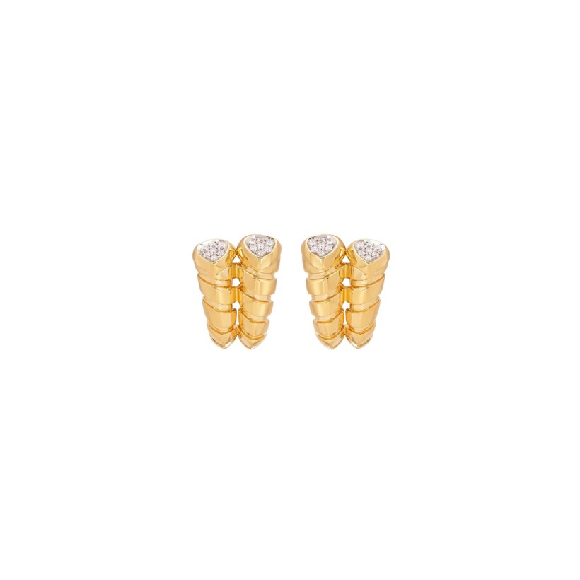 Boucle d'oreilles Marina B Trisolina en or jaune et diamants