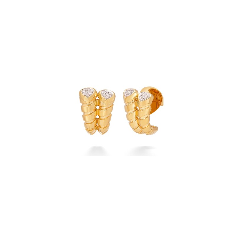 Boucle d'oreilles Marina B Trisolina en or jaune et diamants