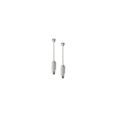 Boucles d'oreilles Akillis Bang Bang en or blanc et diamants