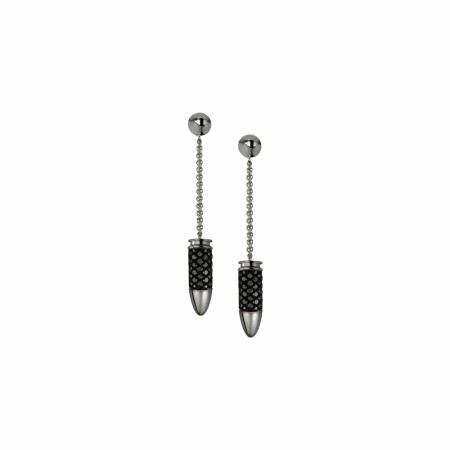 Akillis Bang Bang earrings, white gold, black diamond pave