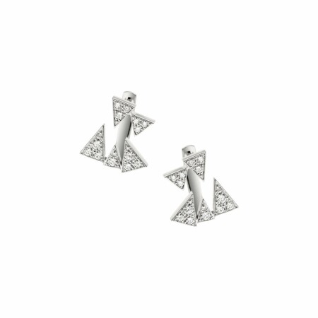 Akillis Capture Me stud earrings, white gold, diamond pave